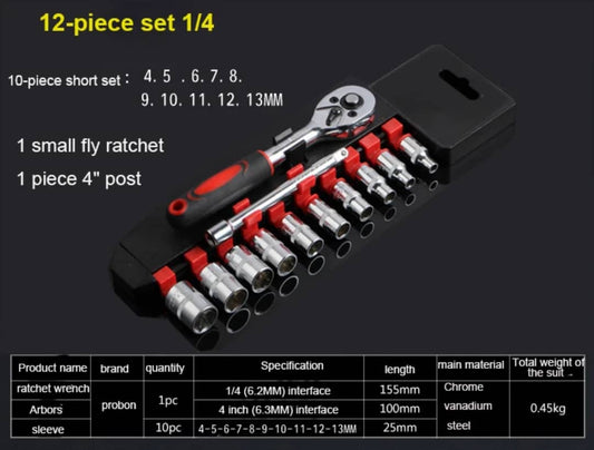 🔧 CLIQUET À DOUILLE 12 EN 1 – L’OUTIL MULTIFONCTION INDISPENSABLE 🔧
